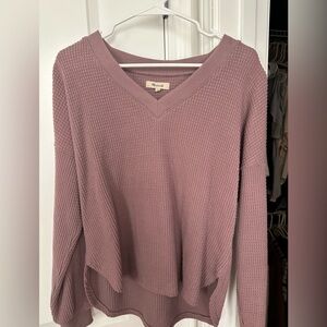 Madewell v-neck waffle knit cotton shirt